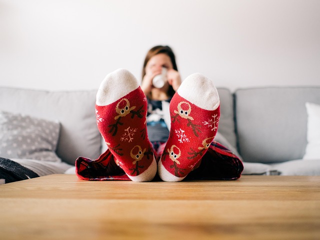 Therapy dog providing emotional support to a Canadian family in a cozy living room setting